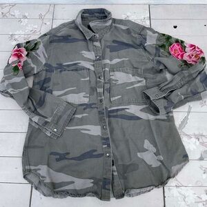 Rails Camouflage Shirt with Embroidered Details